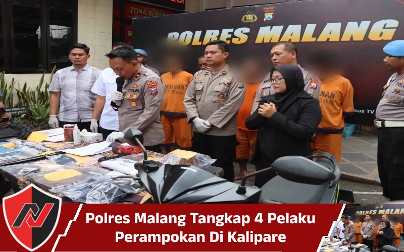 Polres Malang Tangkap 4 Pelaku Perampokan Di&nbsp;Kalipare