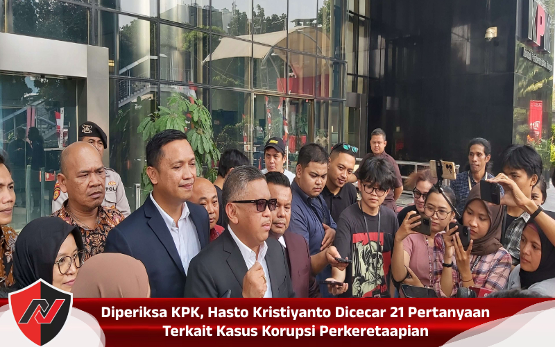 Diperiksa KPK, Hasto Kristiyanto Dicecar 21 Pertanyaan Terkait Kasus Korupsi&nbsp;Perkeretaapian