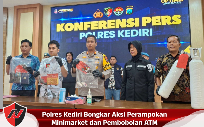 Polres Kediri Bongkar Aksi Perampokan Minimarket dan Pembobolan&nbsp;ATM