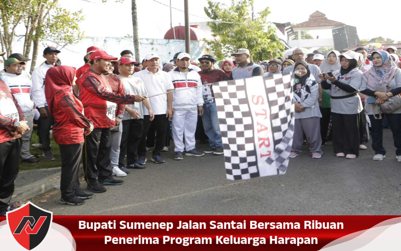 Bupati Sumenep Jalan Santai Bersama Ribuan Penerima Program Keluarga&nbsp;Harapan
